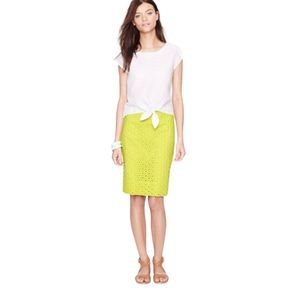 J. Crew Pencil Skirt in Circle Eyelet NWT